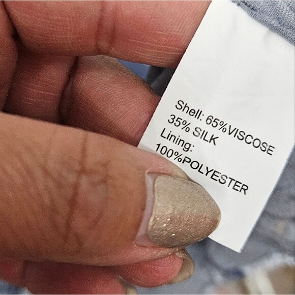 Paige Selmah Floral Burnout Long-Sleeve Blouse in Iced Slate Silk Blend - Picture 8 of 9